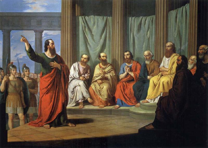 Giovanni Ricco Sermon of the Hl. paulus France oil painting art